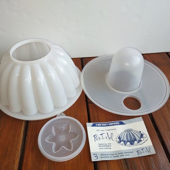 Tupperware Other - 🆕 1960's Tupperware 'Par-T-Jel Jello Mold 4 Pieces Star Cap Original Retro USA